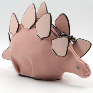 Ondeam Dinosaur Shoulder Purses,PU Stegosaurus CrossBody Bag for Girl Women(Pink1)