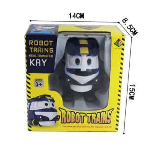 4PCS /Set Plastic Trains Toys,Kay/Alf/Duck/Selly Deformation Robot Toys for Little Toys (Color : Kay)