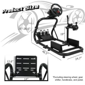 Dardoo G920 Racing Simulator Cockpit Sim Racing Cockpit Fits for Logitech G920 G29 G923,Thrustmaster T818 T248X T248 T300 T150 TX, Fanatec,Racing Simulator without Wheel Pedal Shifter Seat