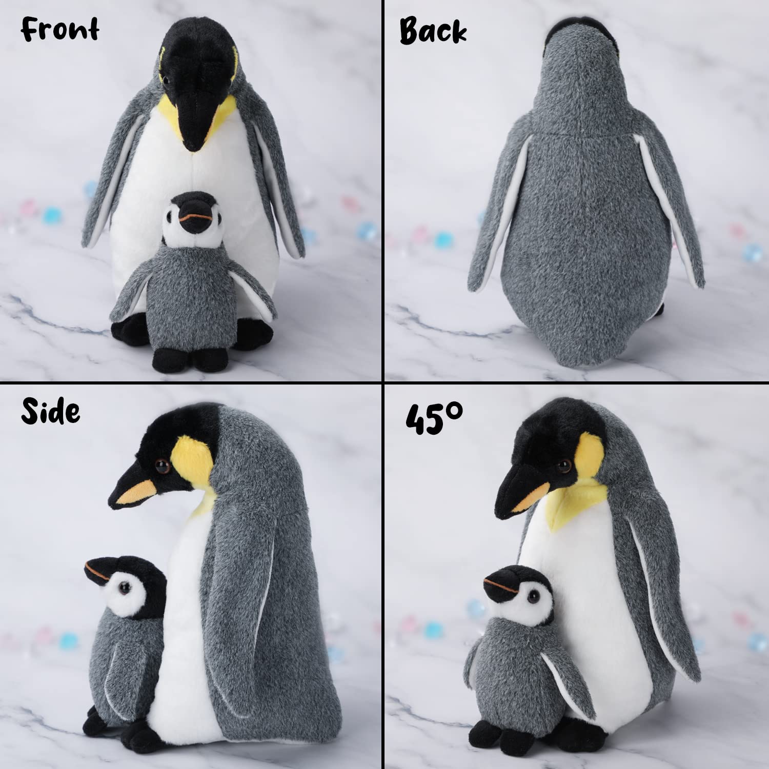 Penguin Family Plush Toy, Stuffed Animal Plushie Doll, Soft Fluffy Like Real Polar Animals Hugging Toy - Present for Every Age & Occasion