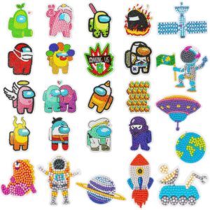 5d diy diamond art craft painting stickers kits for kids among game us mosaic painting by numbers diy drawing arts crafts supplies for boys and girls children 28pcs