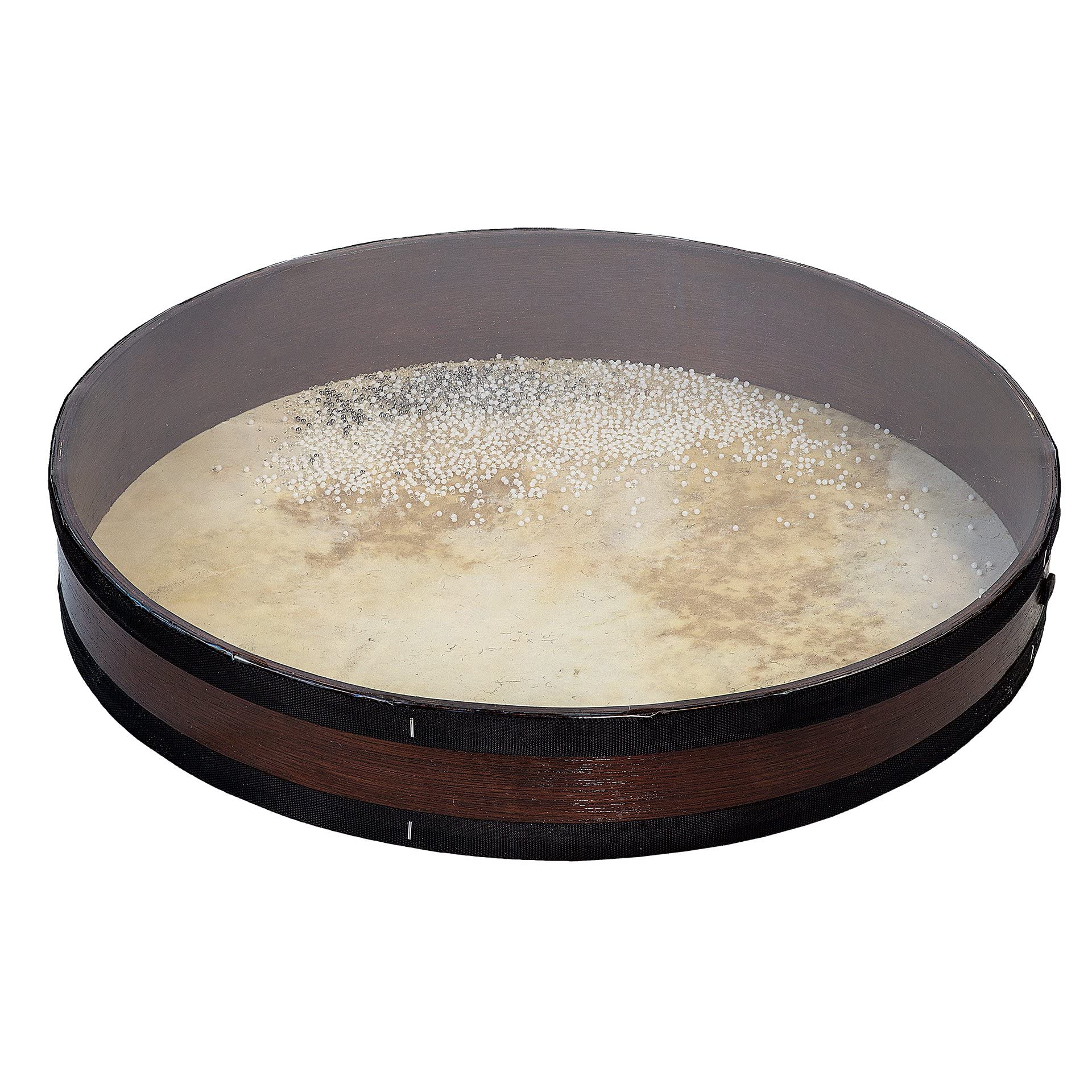 Natural Sounding Percussion Ocean Drum with Wave Beads and Hardwood Frame, Goat and Plexy-Skin 16" 20" 24" 28 inch (12 inches)