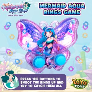 YoYa Toys Mermaid Butterfly Ring Toss Handheld Game - Games for Kids Handheld with Underwater Princess, Classic-Style Retro Game, Portable & Travel-Friendly Handheld Games for Kids