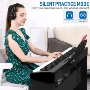 CADEME C-811D 88-Key Weighted Keyboard Digital Piano,Beginner Piano Full Size Electric Keyboard with Stand, Power Adapter, Triple Pedal (Black)