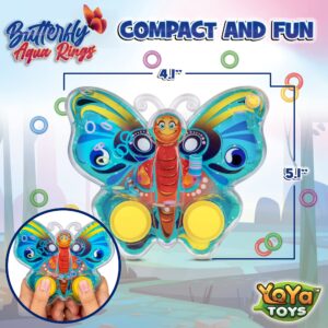 YoYa Toys Butterfly Ring Toss Handheld Game - Games for Kids Handheld with Colorful Butterfly Design, Classic-Style Retro Game, Portable & Travel-Friendly Handheld Games for Kids