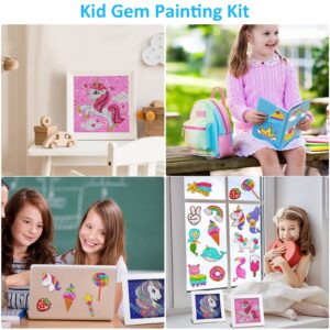 Zonon 34 Pieces 5D Diamond Painting Kit for Kids Unicorn Diamond Painting Gem Painting Kit Diamond Painting Stickers Diamond Arts and Crafts Kits for Girls Children Ages 6-12