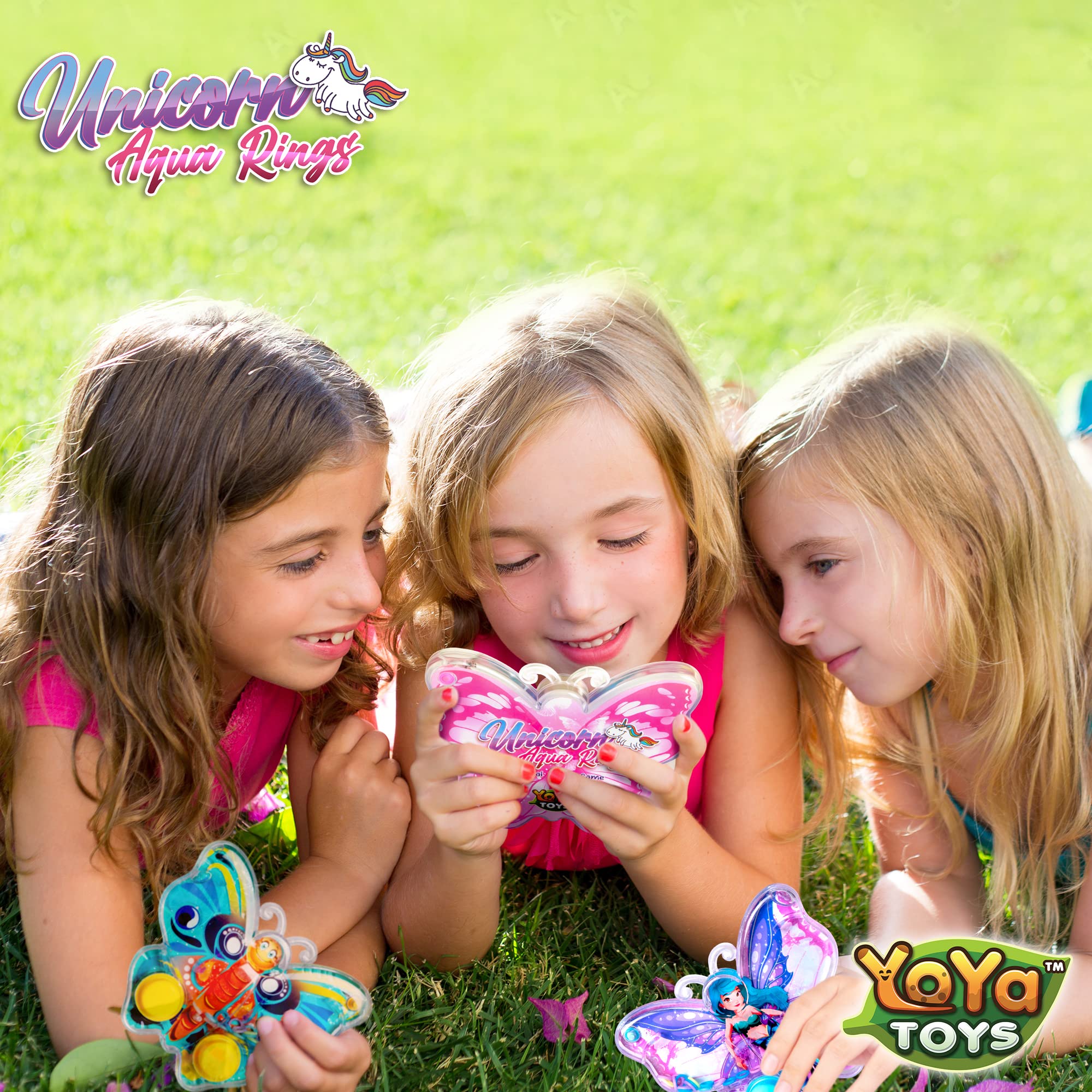 YoYa Toys Unicorn Butterfly Ring Toss Handheld Game - Games for Kids Handheld with Cute Unicorn Design, Classic-Style Retro Game, Portable & Travel-Friendly Handheld Games for Kids