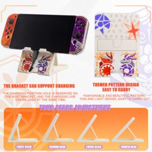 Busjoy Stand for Nintendo Switch, Switch OLED, Switch Lite, Iphone 15, Steam Deck, Cute Game Theme for Splatoon 3, Portable Foldable Angle Switch Holder Non-Slip Bracket-Black