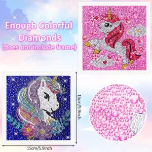 Zonon 34 Pieces 5D Diamond Painting Kit for Kids Unicorn Diamond Painting Gem Painting Kit Diamond Painting Stickers Diamond Arts and Crafts Kits for Girls Children Ages 6-12