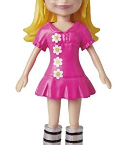 Polly Pocket Travel Toy with 3-inch Doll & 18 Accessories, Puppy & Flower-Themed Fashion Pack