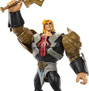 Masters of the Universe and He-Man Figure Deluxe Large He-Man with Sword, MOTU Collectible Toy with Attack Move and Accessories, Netflix Series