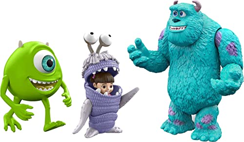 Mattel Disney and Pixar Monsters, Inc Storyteller 3 Action Figure Pack, Sulley Mike & Boo Characters in Get Boo Home Pack, Authentic Toys at 3 Inch Scale