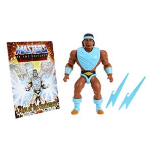 masters of the universe origins action figure & accessory, rise of the snake men bolt-man with mini comic book, 5.5 inch