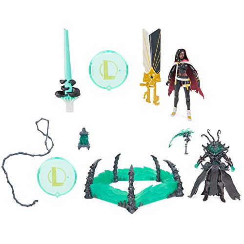 League of Legends, 2-Pack, Official 6-Inch Senna and Thresh Collectible Figures, Glow-in-The-Dark with 4 Accessories, The Champion Collection, Collector Grade, Ages 14 and Up