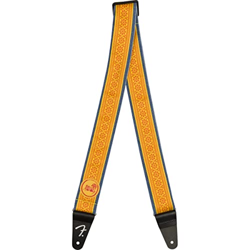 Fender George Harrison Dark Horse Floral Guitar Strap, 2in,Orange