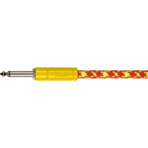 Fender MonoNeon Instrument Cable, Straight/Angle, Orange/Yellow Tweed, 10ft