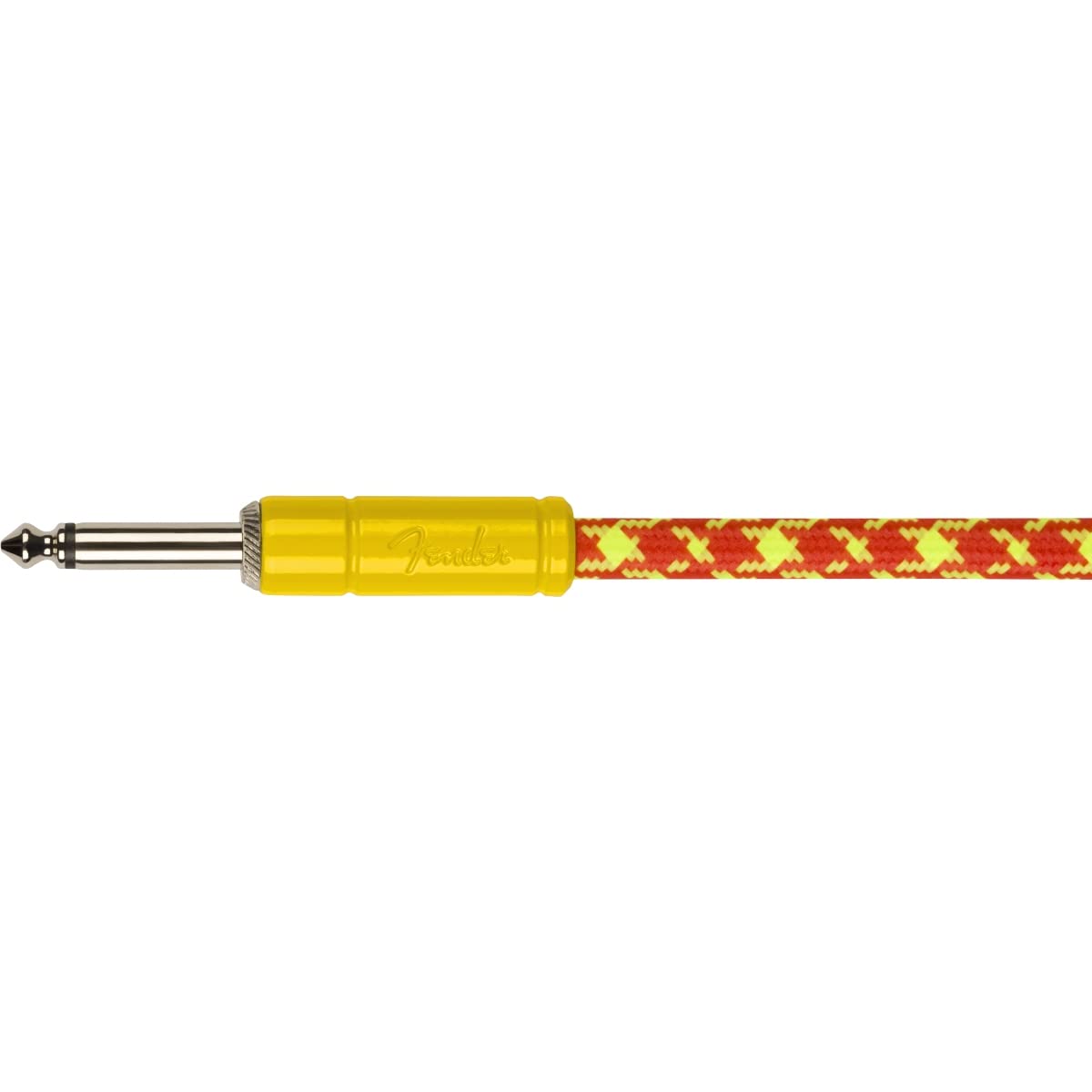 Fender MonoNeon Instrument Cable, Straight/Angle, Orange/Yellow Tweed, 10ft