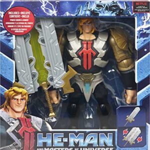 Masters of the Universe and He-Man Figure Deluxe Large He-Man with Sword, MOTU Collectible Toy with Attack Move and Accessories, Netflix Series