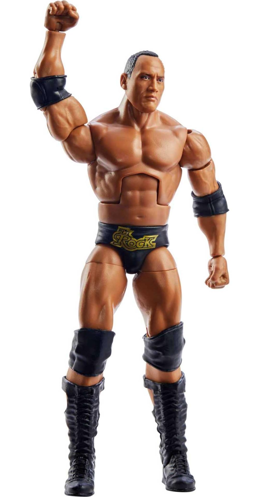 Mattel WWE The Rock WrestleMania Elite Collection Action Figure with Accessory & "Mean" Gene Okerlund Build-A-Figure Parts, 6-inch