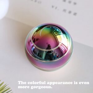 Panshi Metal Kinetic Desk Toy, Optical Illusion Fidget Spinning Top MulColorful Ball, Unique Executive Stress Relief Gift for Adults