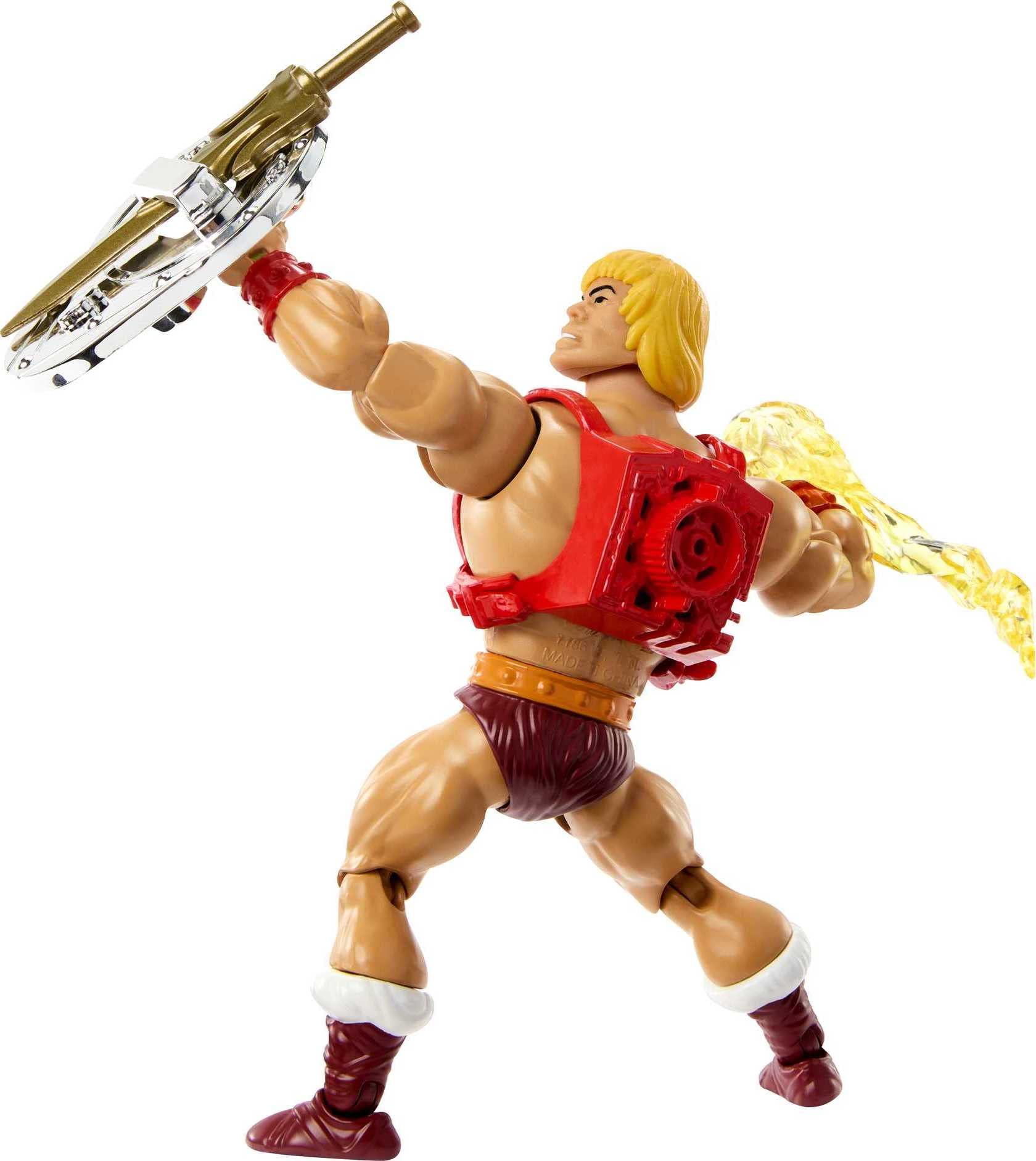 Masters of the Universe Origins Toy, He-Man Deluxe Thunder Punch Action Figure with Accessories, MOTU Collectible