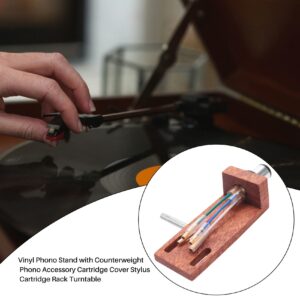 Limnyves Vinyl Phono Stand with Counterweight Phono Accessory Cartridge Cover Stylus Cartridge Rack Turntable, Log color (500267542)