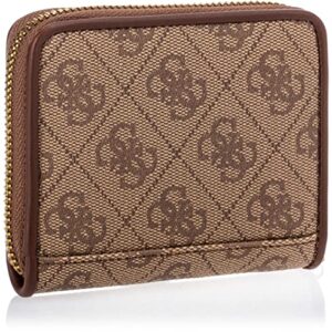 GUESS Izzy Small Zip Around Wallet, Latte Logo/Brown