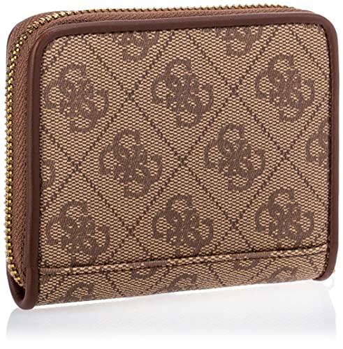 GUESS Izzy Small Zip Around Wallet, Latte Logo/Brown