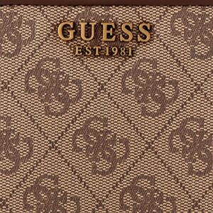 GUESS Izzy Small Zip Around Wallet, Latte Logo/Brown