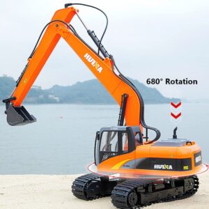 QIYHBVR 15 CH Super Long Robotic Arm Remote Control Digger,Toy Digger Remote Control Engineering Sand Digger Construction Vehicle Toy RC Excavator Toy Cars for Kids