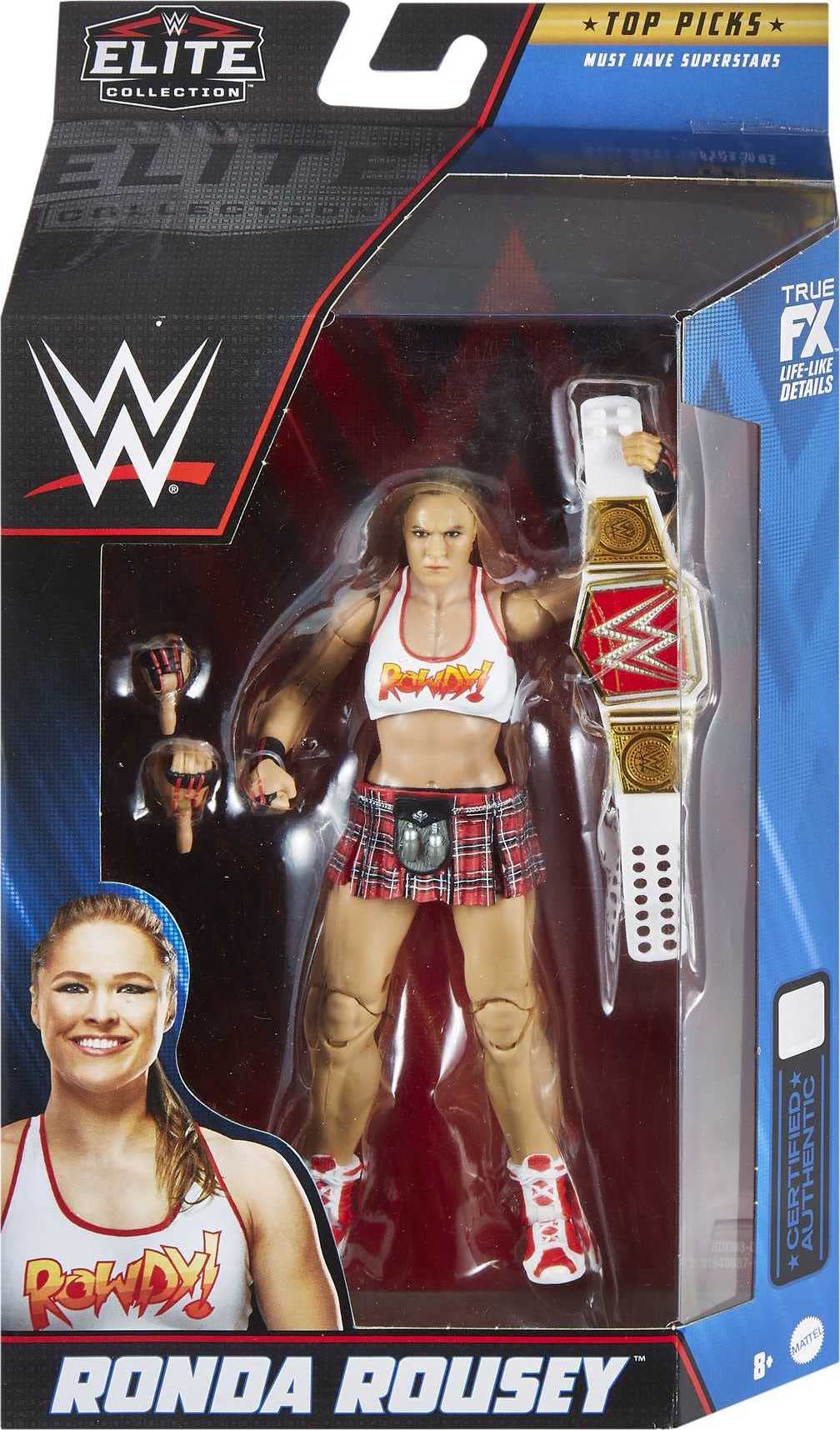 Mattel WWE Ronda Rousey Top Picks Elite Collection Action Figure, Articulation & Life-Like Detail, Interchangeable Accessories, 6-inch