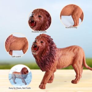 EnAuRoL 31 Pcs Safari Animals Figures Including 24 Realistic Jungle Playset Toys Zoo Animals for Toddlers 3+ Years Old Ideal Gift for Boys and Girls