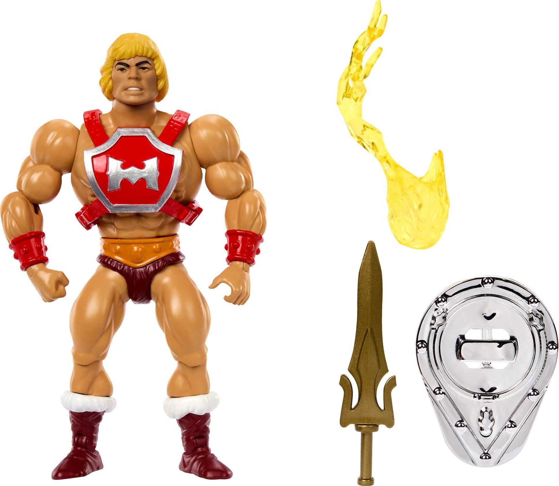 Masters of the Universe Origins Toy, He-Man Deluxe Thunder Punch Action Figure with Accessories, MOTU Collectible