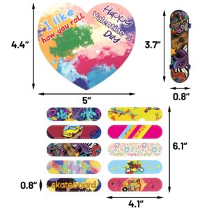 ceiba tree Valentines Day Cards with Finger Skateboards for Kids Classroom Exchange Party Favors