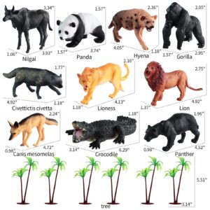 EnAuRoL 31 Pcs Safari Animals Figures Including 24 Realistic Jungle Playset Toys Zoo Animals for Toddlers 3+ Years Old Ideal Gift for Boys and Girls