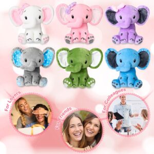 Harrycle 6 Pcs Operation Christmas Plush Elephant Stuffed Animal Toys 6 Inch Cute Soft Forest Elephant Animals for Baby Shower Christian Birthday Party(Multicolor)