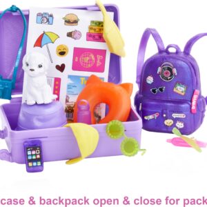 Barbie It Takes Two Doll & Accessories, Travel-themed Set with Puppy, Working Suitcase, Sticker Sheet & 10+ Pieces