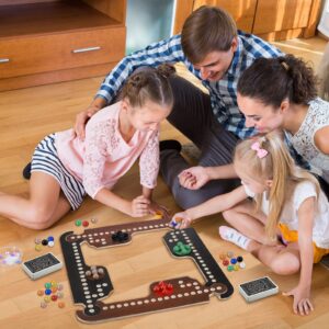 Jokers and Marbles Game Wooden Board Game Marble Board Game 4-8 Player Board Game for Holiday Party Family Playing