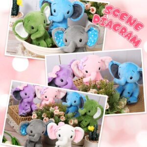 Harrycle 6 Pcs Operation Christmas Plush Elephant Stuffed Animal Toys 6 Inch Cute Soft Forest Elephant Animals for Baby Shower Christian Birthday Party(Multicolor)