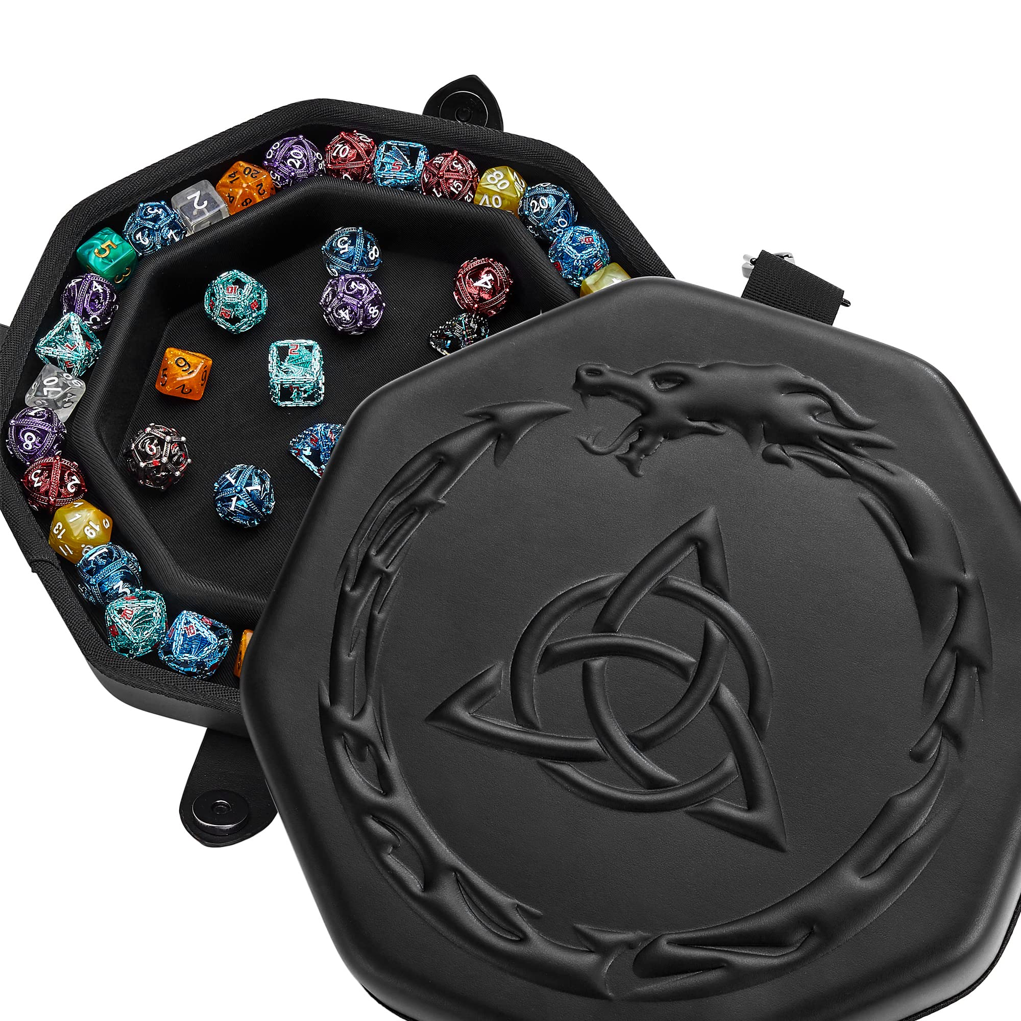 Soar Forge Dice Tray for DND and RPG - Premium Celtic Knot and Dragon Design - Perfect Dice Rolling Tray to Protect Dice for D&D - Compatible with Dungeons and Dragons and Other RPG