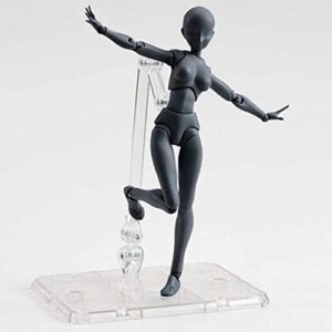 SYKIA Action Figures Body Kun DX & Body-Chan DX PVC Figure Model Drawing SHF Children Kids Collector Toy Gift with Box, Drawing Mannequin Figure Models for Artists (Black Male+Female)