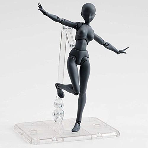 SYKIA Action Figures Body Kun DX & Body-Chan DX PVC Figure Model Drawing SHF Children Kids Collector Toy Gift with Box, Drawing Mannequin Figure Models for Artists (Black Male+Female)