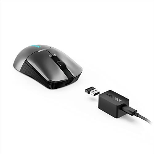 Lenovo Legion M600s RGB Wireless Gaming Mouse – 19,000 DPI, 6 Programmable Buttons, 70 Hours Battery Life, Tri-Mode Connectivity (2.4 GHz, Bluetooth, Wired), (Iron Grey)