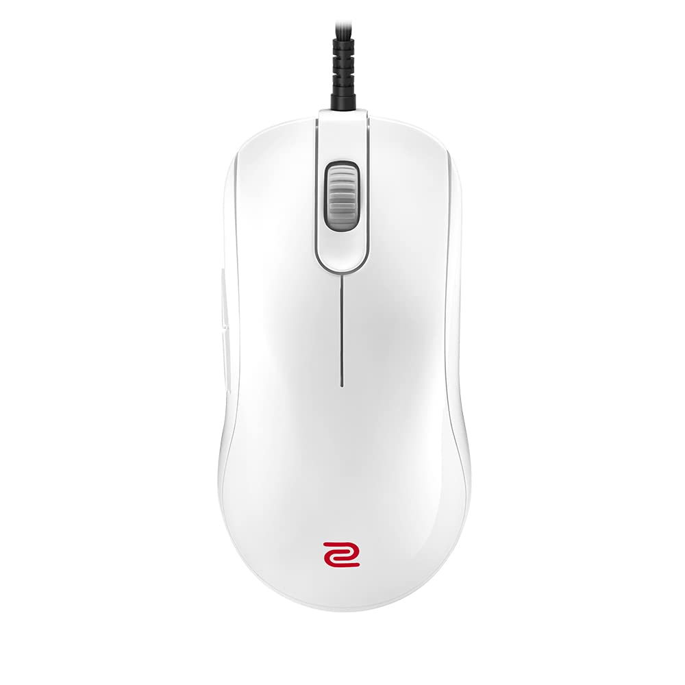 BenQ Zowie FK1-B Special Edition V2 White Symmetrical Gaming Mouse for Esports |Regular Weight | Paracord Cable & 16-Step Scroll | Driverless | Glossy Coating | Large Size