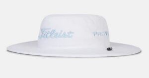 titleist tour aussie hat (white/sky, one size, 2022) bucket sun golf cap