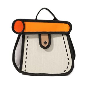 Lovely Two-dimensional Cake Bag Handbag Cartoon Canvas Bag Doodle Comic Chain Crossbody Bag for Shopping, Blue