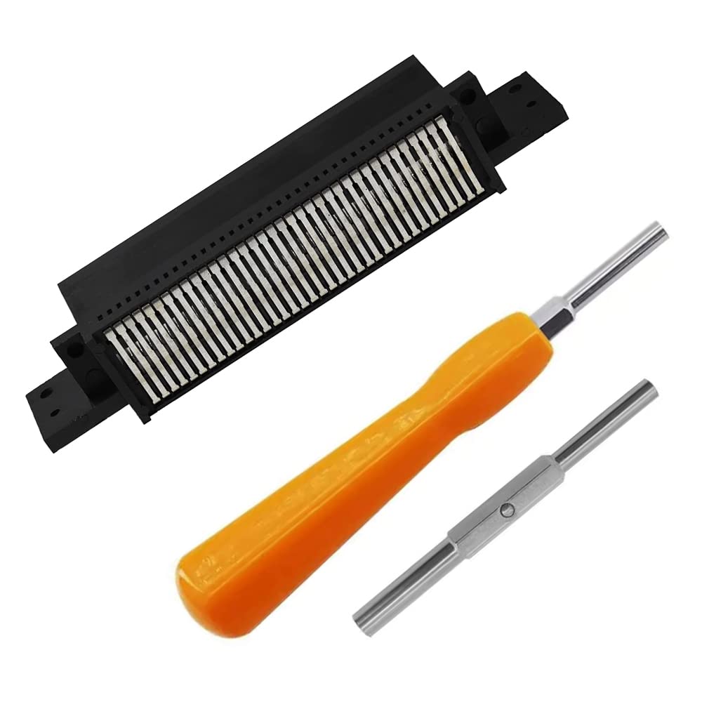 Replacement 72 Pin Slot for NES, 72 Pin Connector for NES, 72 Pin Cartridge Slot Connector with 3.8mm 4.5mm Screwdriver Bit Open Tool for NES 8 Bit System