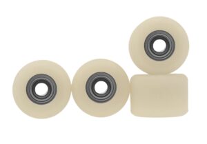 teak tuning apex 61d urethane fingerboard wheels - mini shorty shape, 6.6mm diameter - abec-9 stealth bearings - made in the usa - coyote tan colorway