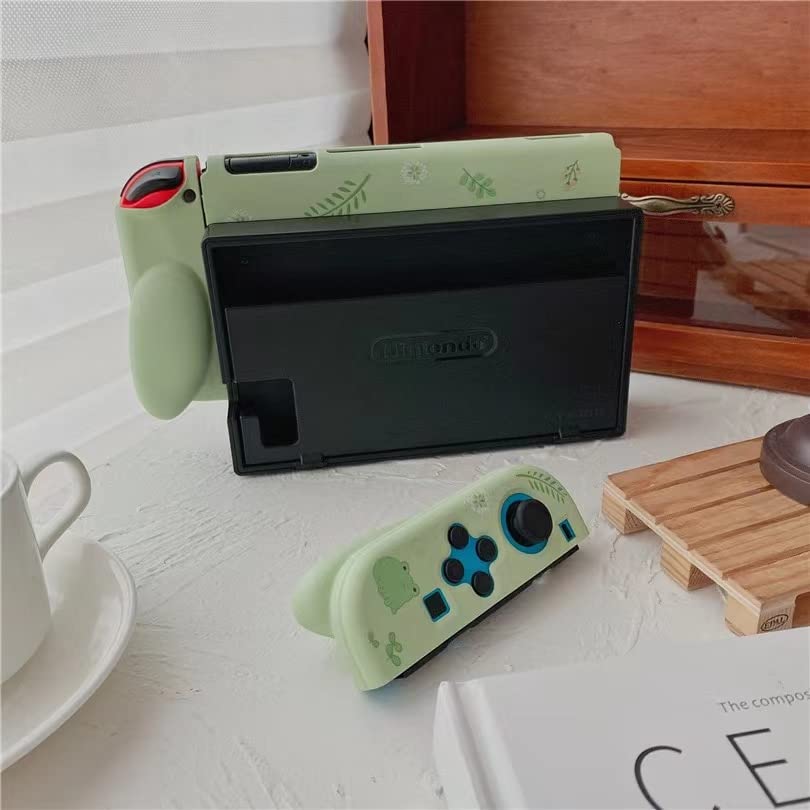 ENFILY Cute Frog Rabbit Case Compatible with Nintendo Switch, Dockable Case Cover, Ergonomic Soft TPU Grip Case for Joycon, Sparkle Skin Set