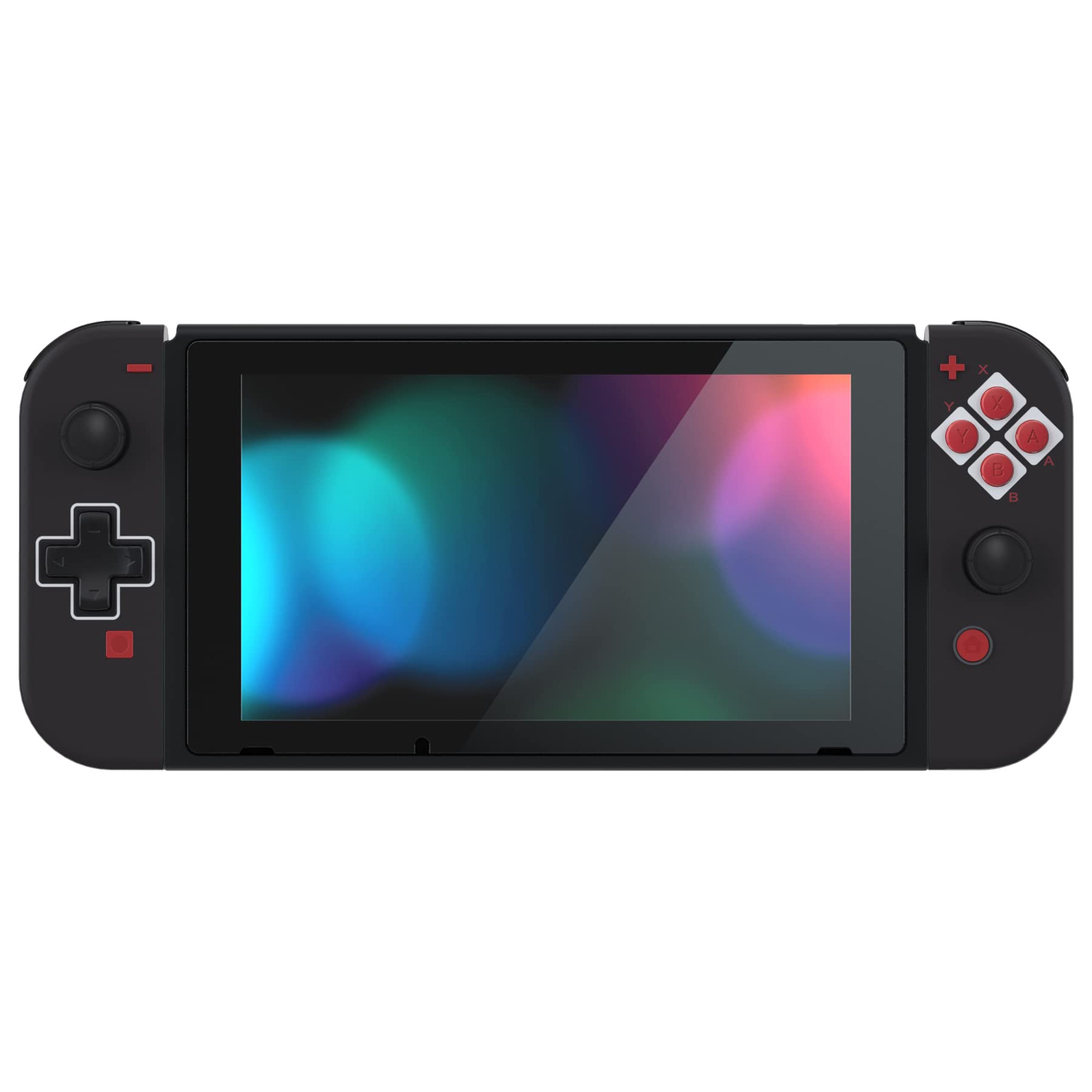 eXtremeRate Dpad Version Custom Full Set Shell for Nintendo Switch, Soft Touch Replacement Console Back Plate, NS Joycon Handheld Controller Housing & Buttons for Nintendo Switch - Classics NES Style